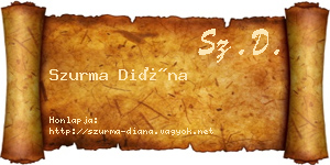 Szurma Diána névjegykártya